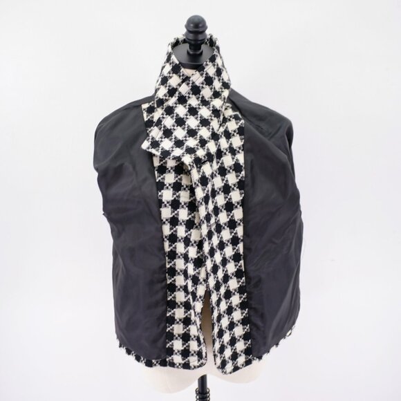 DAMAGED Rafaella Large Black White Tweed Plaid Sport Coat Wool Acrylic Polyester - Picture 10 of 12